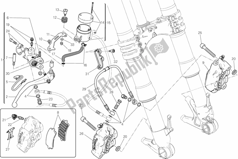Todas las partes para Sistema De Freno Delantero de Ducati Superbike 1199 Panigale ABS USA 2012